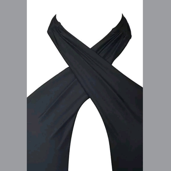 Black One Piece Plunge Swimsuit - Picture 4 of 7